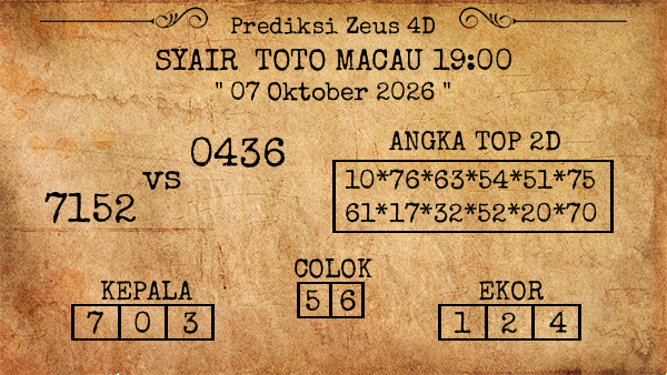 Prediksi Toto Macau 19:00